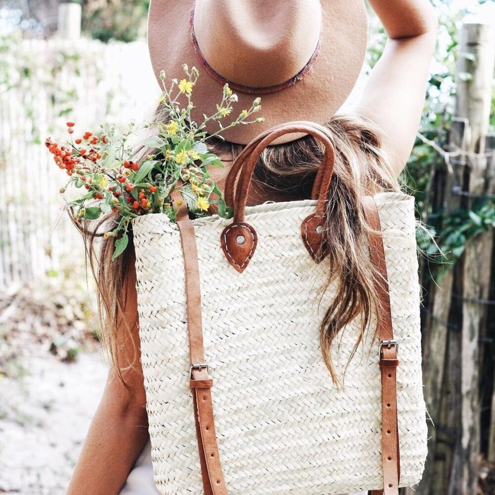 Handmade Straw Backpack